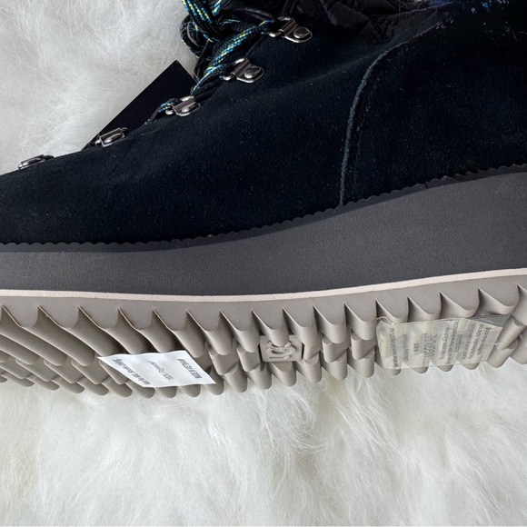 NEW UGG Birch Waterproof Black Suede Wool lined Wedge boots with box Sz.38/8 - Picture 9 of 11